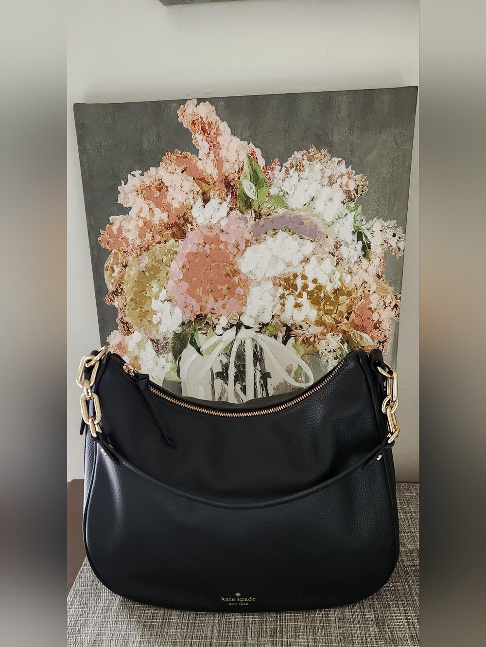 Kate Spade  Vivian Black Pebbled Leather Shoulder Bag